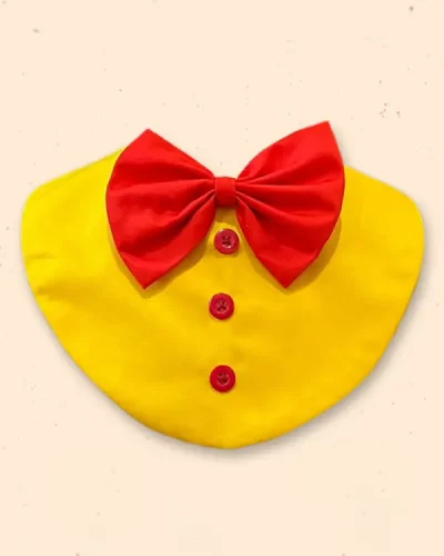 Yellow Bib with Red Ribbon